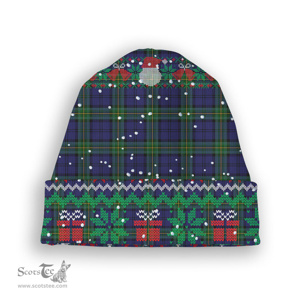 ScotsTee Shop Scottish Forth Tartan Plaid Christmas Deer Snowman Snowflake Bell Knit Beanie