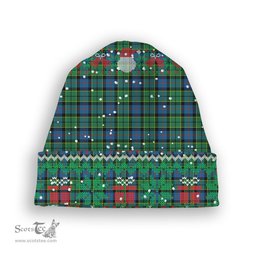 ScotsTee Shop Scottish Forsyth Ancient Tartan Plaid Christmas Deer Snowman Snowflake Bell Knit Beanie