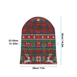 ScotsTee Shop Scottish Fraser Tartan Plaid Christmas Deer Snowman Snowflake Bell Knit Beanie