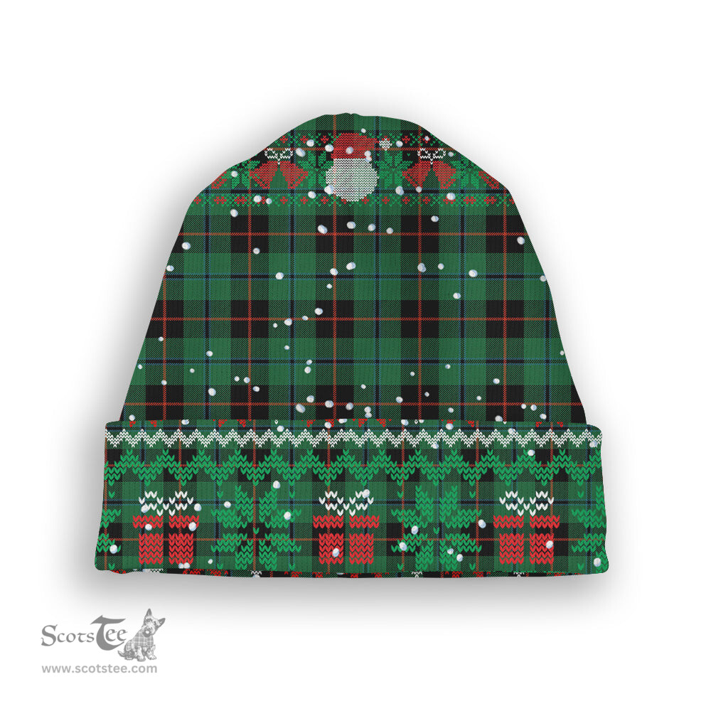 ScotsTee Shop Scottish Douglas Black Ancient Tartan Plaid Christmas Deer Snowman Snowflake Bell Knit Beanie