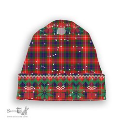 ScotsTee Shop Scottish Fraser Lovat Modern Tartan Plaid Christmas Deer Snowman Snowflake Bell Knit Beanie