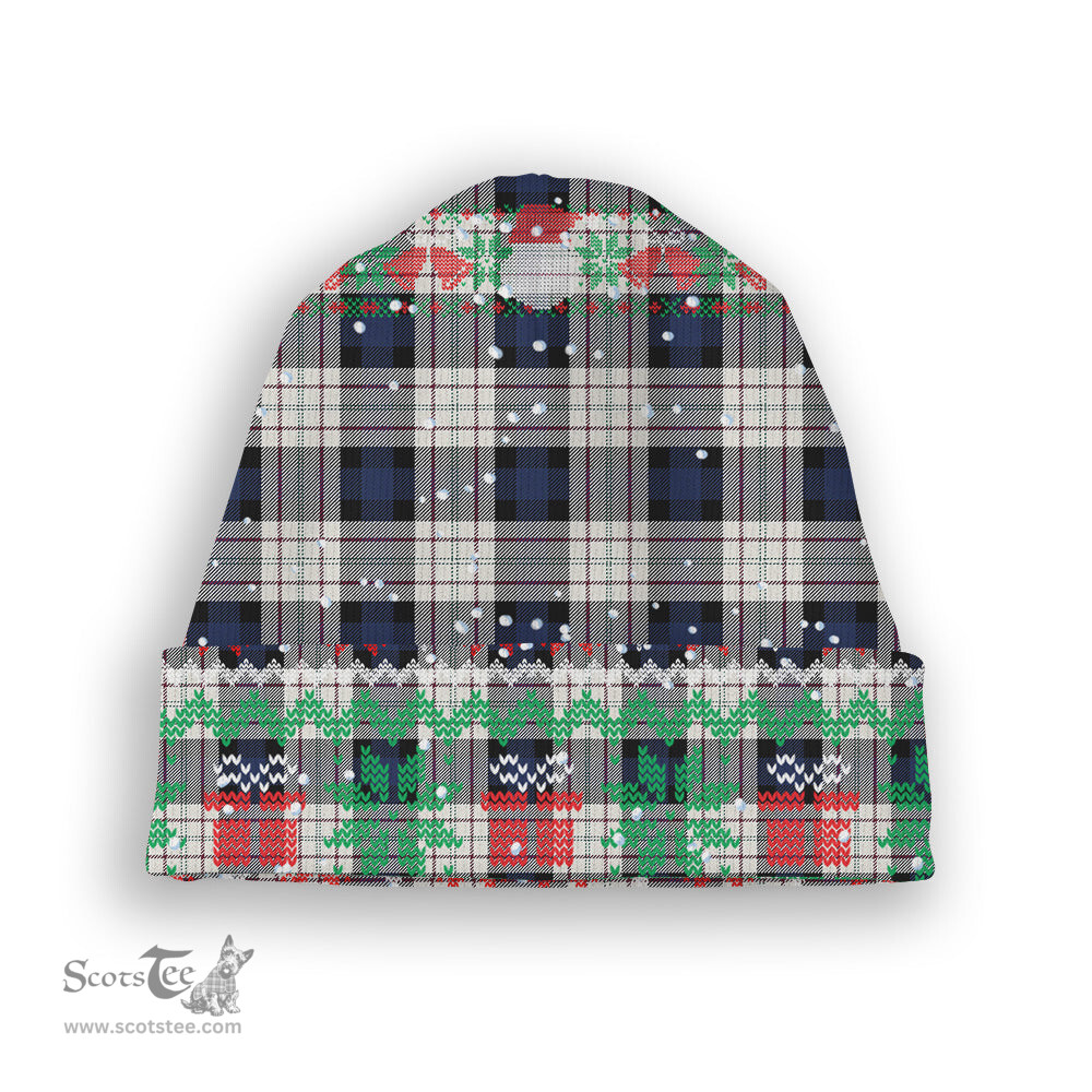 ScotsTee Shop Scottish Ferguson Dress Tartan Plaid Christmas Deer Snowman Snowflake Bell Knit Beanie