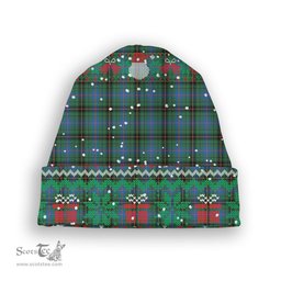 ScotsTee Shop Scottish Davidson Ancient Tartan Plaid Christmas Deer Snowman Snowflake Bell Knit Beanie