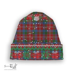 ScotsTee Shop Scottish Fitzgerald Red Tartan Plaid Christmas Deer Snowman Snowflake Bell Knit Beanie
