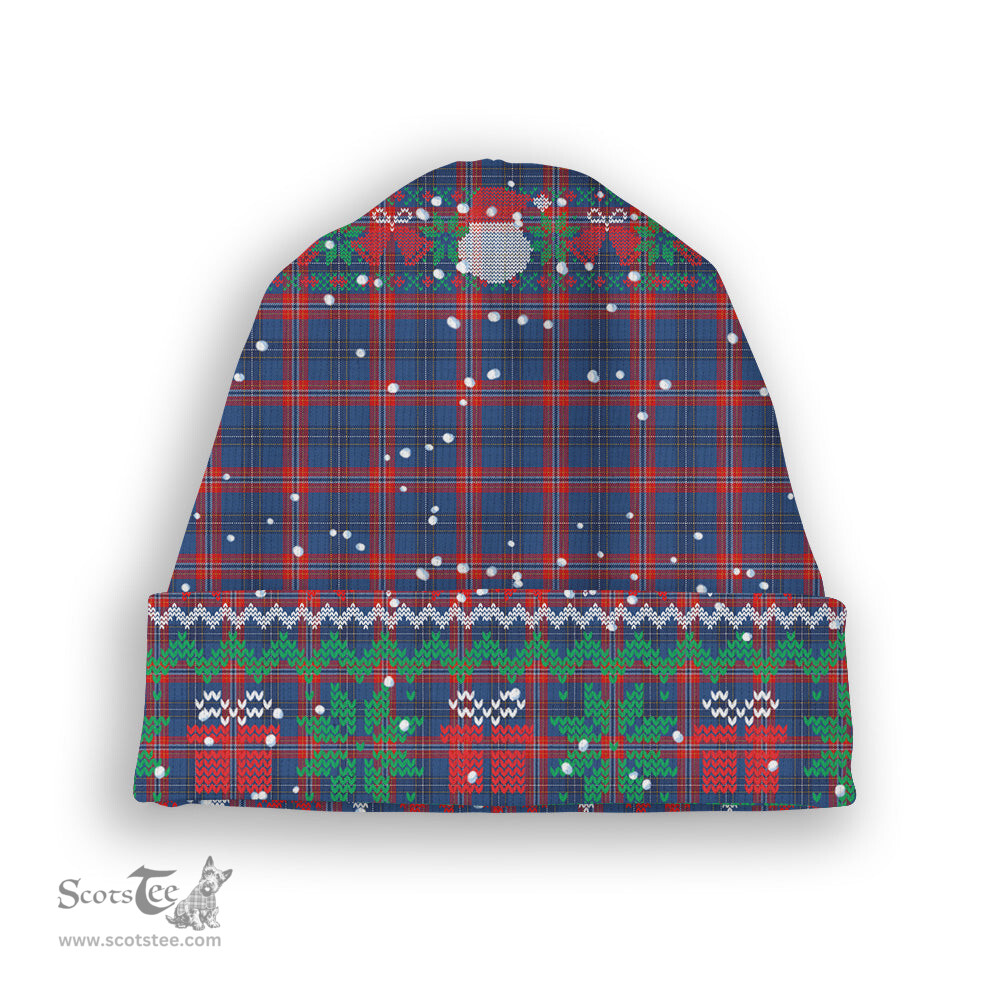 ScotsTee Shop Scottish Dundee University Tartan Plaid Christmas Deer Snowman Snowflake Bell Knit Beanie