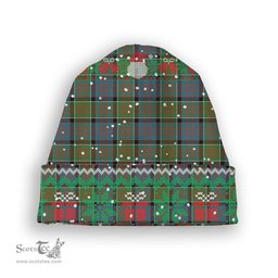 ScotsTee Shop Scottish Donald of Clan Ranald Ancient Tartan Plaid Christmas Deer Snowman Snowflake Bell Knit Beanie