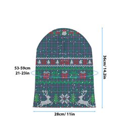 ScotsTee Shop Scottish Douglas Modern Tartan Plaid Christmas Deer Snowman Snowflake Bell Knit Beanie