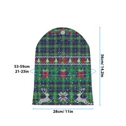 ScotsTee Shop Scottish Davidson of Tulloch Modern Tartan Plaid Christmas Deer Snowman Snowflake Bell Knit Beanie