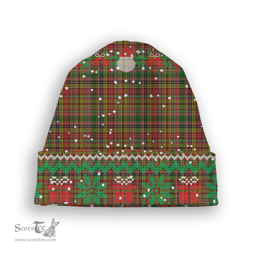 ScotsTee Shop Scottish Drummond of Strathallan Tartan Plaid Christmas Deer Snowman Snowflake Bell Knit Beanie
