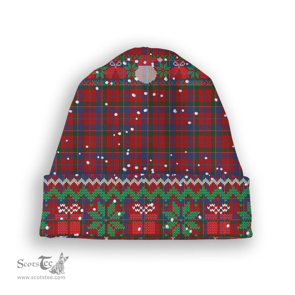 ScotsTee Shop Scottish Donald of Glenaladale Tartan Plaid Christmas Deer Snowman Snowflake Bell Knit Beanie