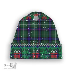 ScotsTee Shop Scottish Donald of the Isles Hunting Modern Tartan Plaid Christmas Deer Snowman Snowflake Bell Knit Beanie