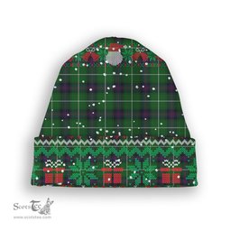 ScotsTee Shop Scottish Donald of The Isles Tartan Plaid Christmas Deer Snowman Snowflake Bell Knit Beanie