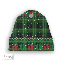 ScotsTee Shop Scottish Fitzpatrick Hunting Tartan Plaid Christmas Deer Snowman Snowflake Bell Knit Beanie