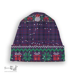 ScotsTee Shop Scottish Dundonald Tartan Plaid Christmas Deer Snowman Snowflake Bell Knit Beanie
