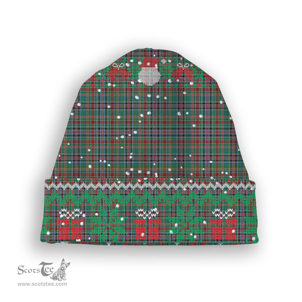 ScotsTee Shop Scottish Galbraith Old Ancient Tartan Plaid Christmas Deer Snowman Snowflake Bell Knit Beanie
