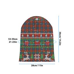 ScotsTee Shop Scottish Fraser Ancient Tartan Plaid Christmas Deer Snowman Snowflake Bell Knit Beanie