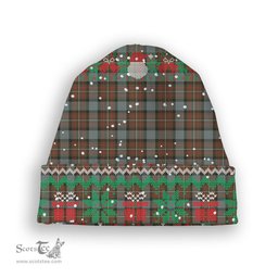 ScotsTee Shop Scottish Fergusson Weathered Tartan Plaid Christmas Deer Snowman Snowflake Bell Knit Beanie