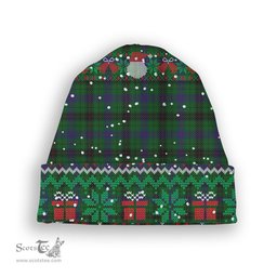 ScotsTee Shop Scottish Davidson Tartan Plaid Christmas Deer Snowman Snowflake Bell Knit Beanie