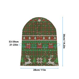 ScotsTee Shop Scottish Dalrymple of Castleton Tartan Plaid Christmas Deer Snowman Snowflake Bell Knit Beanie