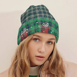ScotsTee Shop Scottish Fraser Arisaid Tartan Plaid Christmas Deer Snowman Snowflake Bell Knit Beanie