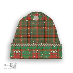 ScotsTee Shop Scottish Dalrymple of Castleton #2 Modern Tartan Plaid Christmas Deer Snowman Snowflake Bell Knit Beanie