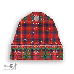 ScotsTee Shop Scottish Fraser Modern SC Tartan Plaid Christmas Deer Snowman Snowflake Bell Knit Beanie
