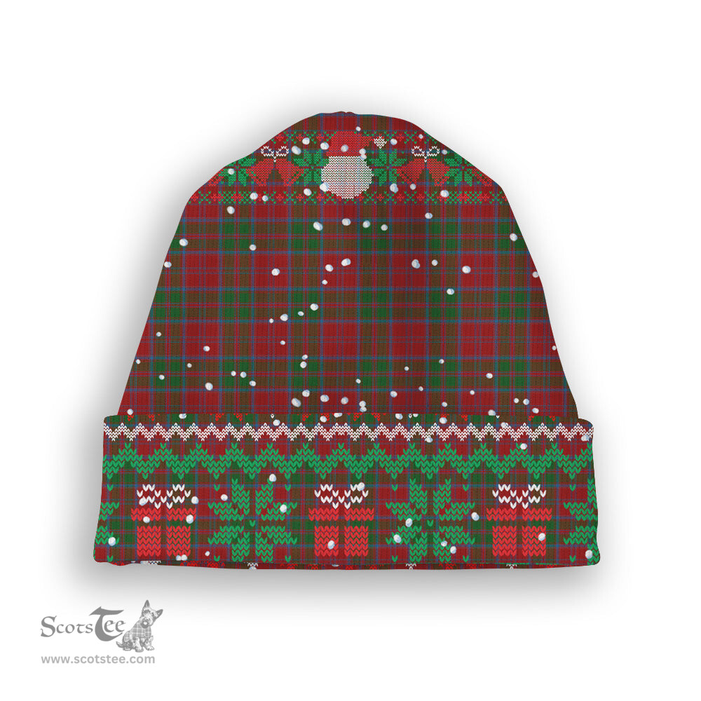 ScotsTee Shop Scottish Drummond Tartan Plaid Christmas Deer Snowman Snowflake Bell Knit Beanie