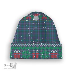 ScotsTee Shop Scottish Douglas SC Tartan Plaid Christmas Deer Snowman Snowflake Bell Knit Beanie