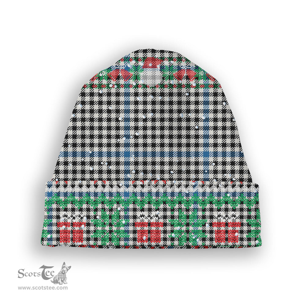 ScotsTee Shop Scottish Gladstanes Ancient Tartan Plaid Christmas Deer Snowman Snowflake Bell Knit Beanie