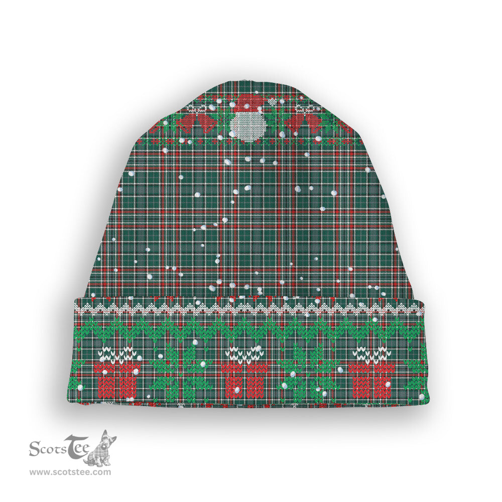 ScotsTee Shop Scottish Gayre Dress Modern Tartan Plaid Christmas Deer Snowman Snowflake Bell Knit Beanie