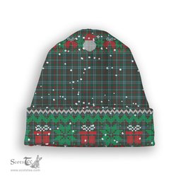 ScotsTee Shop Scottish Dundee Green Tartan Plaid Christmas Deer Snowman Snowflake Bell Knit Beanie