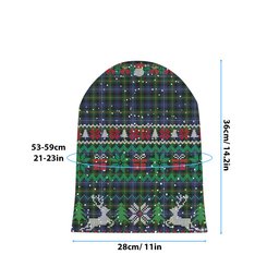 ScotsTee Shop Scottish Dyce 2 Tartan Plaid Christmas Deer Snowman Snowflake Bell Knit Beanie