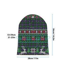 ScotsTee Shop Scottish Galbraith Tartan Plaid Christmas Deer Snowman Snowflake Bell Knit Beanie