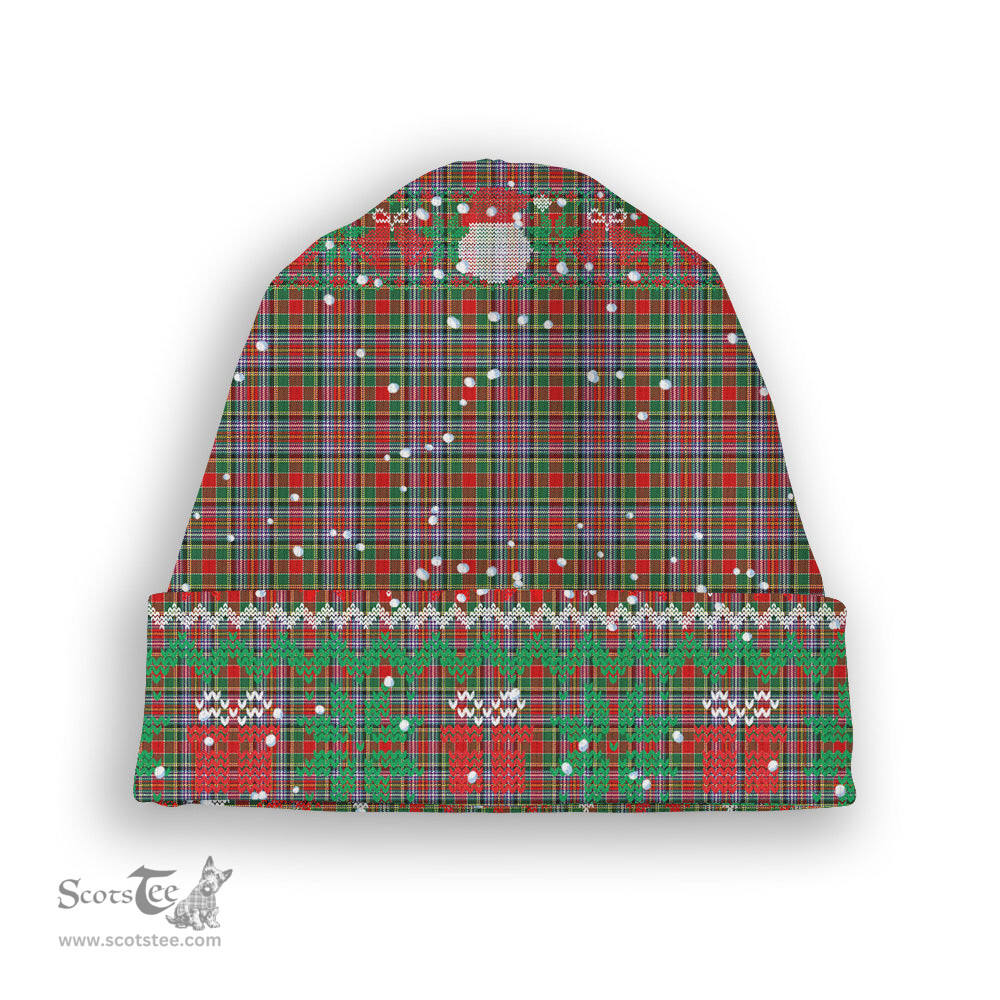 ScotsTee Shop Scottish Dundee Wallace Tartan Plaid Christmas Deer Snowman Snowflake Bell Knit Beanie