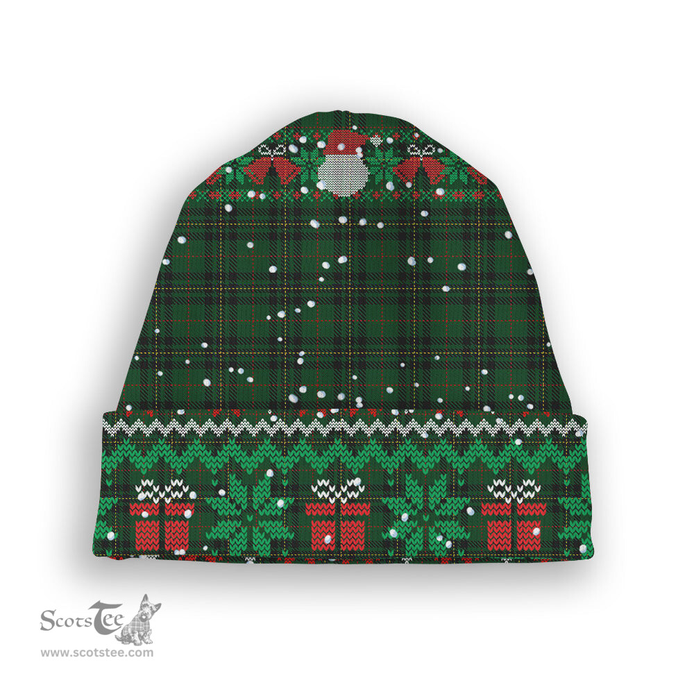 ScotsTee Shop Scottish Forbes 1842 Tartan Plaid Christmas Deer Snowman Snowflake Bell Knit Beanie