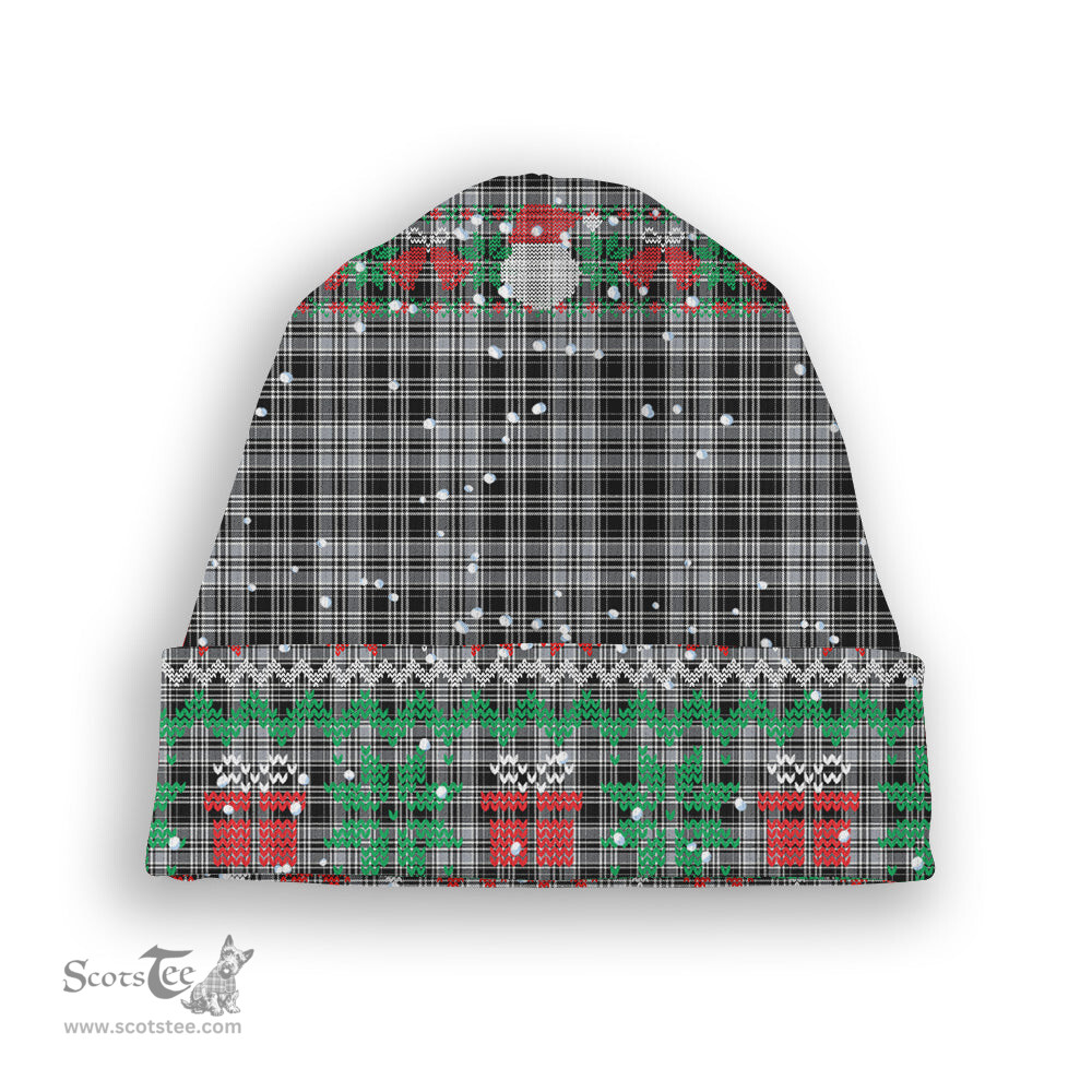 ScotsTee Shop Scottish Drummond Grey Ancient Tartan Plaid Christmas Deer Snowman Snowflake Bell Knit Beanie