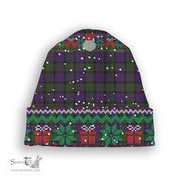ScotsTee Shop Scottish Denovan The Lairdship of Tartan Plaid Christmas Deer Snowman Snowflake Bell Knit Beanie