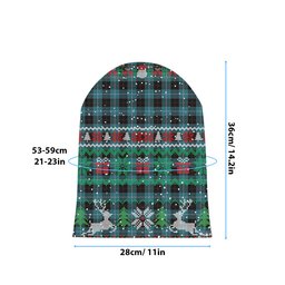 ScotsTee Shop Scottish Dunlop Ancient Tartan Plaid Christmas Deer Snowman Snowflake Bell Knit Beanie