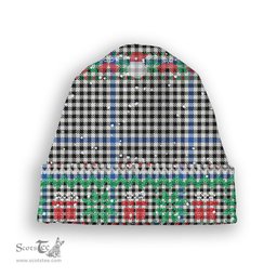 ScotsTee Shop Scottish Gladstanes Modern Tartan Plaid Christmas Deer Snowman Snowflake Bell Knit Beanie