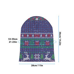 ScotsTee Shop Scottish Elliot Modern Tartan Plaid Christmas Deer Snowman Snowflake Bell Knit Beanie