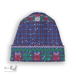 ScotsTee Shop Scottish Elliot Modern Tartan Plaid Christmas Deer Snowman Snowflake Bell Knit Beanie