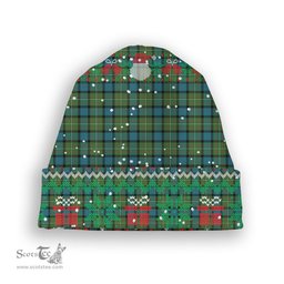 ScotsTee Shop Scottish Ferguson Ancient Clan Tartan Plaid Christmas Deer Snowman Snowflake Bell Knit Beanie