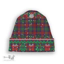 ScotsTee Shop Scottish Fraser of Altyre Modern Tartan Plaid Christmas Deer Snowman Snowflake Bell Knit Beanie