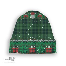 ScotsTee Shop Scottish Erskine Hunting Modern Tartan Plaid Christmas Deer Snowman Snowflake Bell Knit Beanie