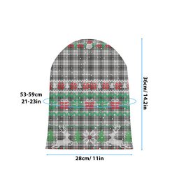 ScotsTee Shop Scottish Douglas Grey Modern Tartan Plaid Christmas Deer Snowman Snowflake Bell Knit Beanie
