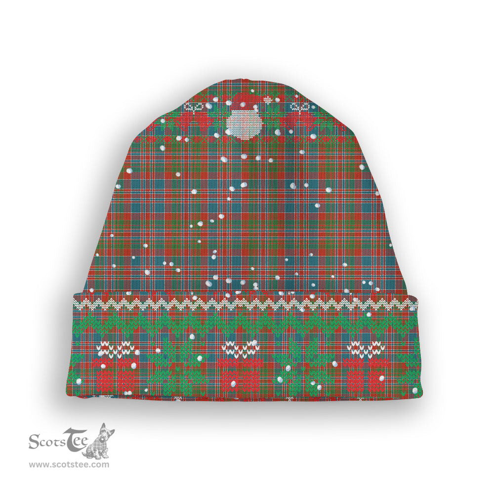 ScotsTee Shop Scottish Donald of Boisdale Ancient Tartan Plaid Christmas Deer Snowman Snowflake Bell Knit Beanie