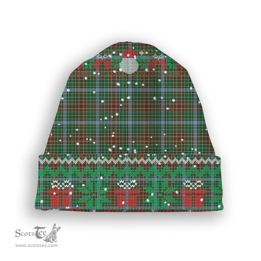 ScotsTee Shop Scottish Gayre Tartan Plaid Christmas Deer Snowman Snowflake Bell Knit Beanie