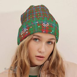 ScotsTee Shop Scottish Forrester Ancient Tartan Plaid Christmas Deer Snowman Snowflake Bell Knit Beanie