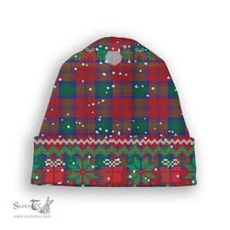 ScotsTee Shop Scottish Fotheringhame Tartan Plaid Christmas Deer Snowman Snowflake Bell Knit Beanie