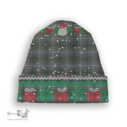 ScotsTee Shop Scottish Douglas Green Ancient Tartan Plaid Christmas Deer Snowman Snowflake Bell Knit Beanie